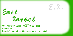 emil korpel business card